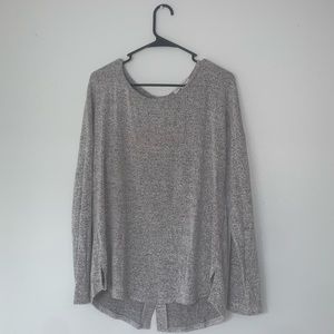 Grey sweater with buttons down the back. Size: L